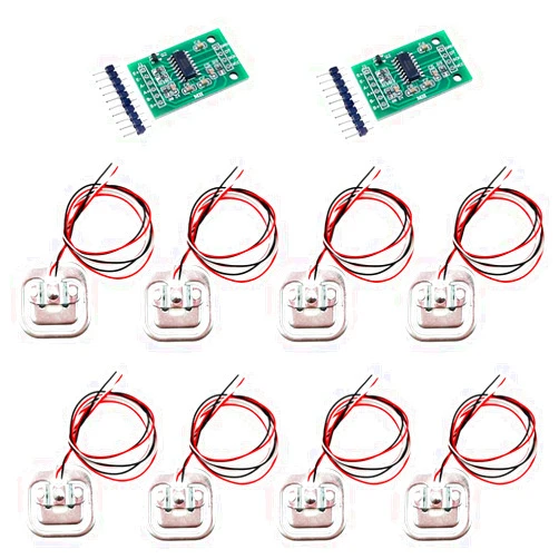 NC 2 Sets 50kg Human Scale Load Cell Weighing Sensor Resistance Strain Half-Bridge Sensor + HX711 A/D Amplifier Weight Module DIY Kit Compatible Arduino