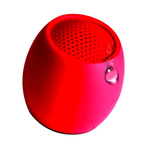 BoomPods Zero Bluetooth Speaker - Powerful Waterproof Mini Speakers with Dual Pairing Option & Wireless Mic with Big Sound (Red)