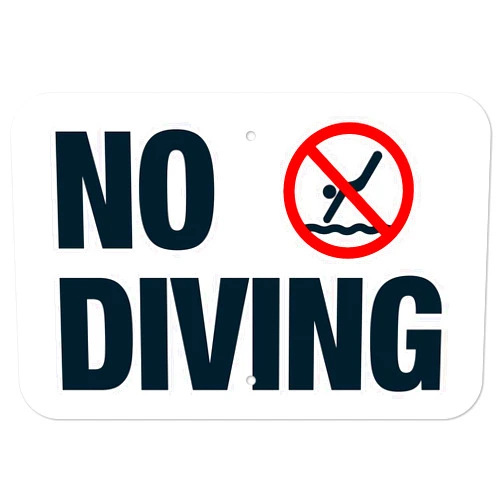 Generic Indiana No Diving Sign, Complies With State Of Indiana Pool Safety Code Metal Sign - 8x12 Inch Informational Wall Display