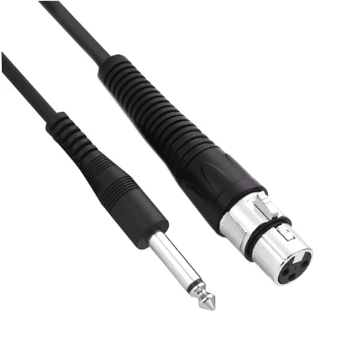 CAROL XLR Female to 6.35mm (1/4 inch) Microphone Cable - 15 Feet | Black | Three-Piece Integrated Design | Compatible with XLR Preamps and Audio Accessories