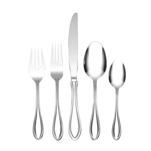 Oneida American Harmony 45 Piece Everyday Flatware, Service for 8, 18/0 Stainless Steel, Silverware Set, Dishwasher Safe, Silver