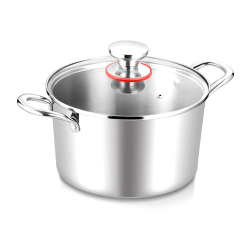 TeamFar 5 Quart Stock Pot, Stainless Steel Tri-Ply Cooking Pasta Soup Pot with See-Through Lid for Induction/Electric/Gas/Ceramic, Healthy & Heavy Duty, Ergonomic Handle & Dishwasher Safe