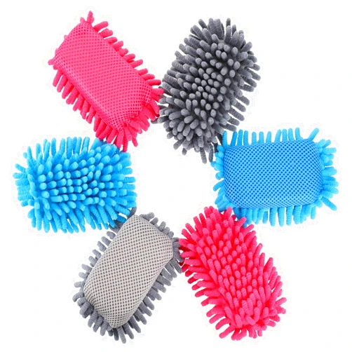 Zonon 6 Pieces Washable Microfiber Shag Dry Erase Board Eraser Microfiber Shag Whiteboard Eraser for Dry Erase Markers, Chalk, School and Office(Gray, Blue, Pink)