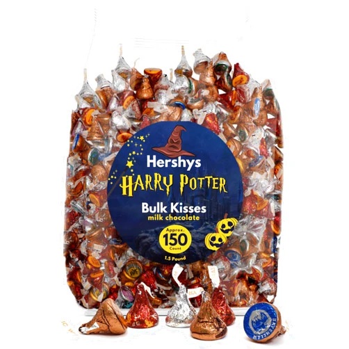 Taboom Hershey Harry Potter Kisses Milk Chocolate Bulk Bag - (1.5 Pound) Magical Halloween Bulk Chocolate Candy Pack Individually Wrapped for Trick-or-Treats & Parties