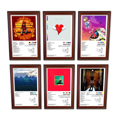 FanWeStars Kanye Poster West Album Poster, THE COLLEGE DROPOUT and LATE REGISTRATION Music Album Cover Set of 6, Canvas art Poster for Room, Wall Decor for Modern Family Aesthetic, UNFRAMED, 8x12inch (20x30cm)