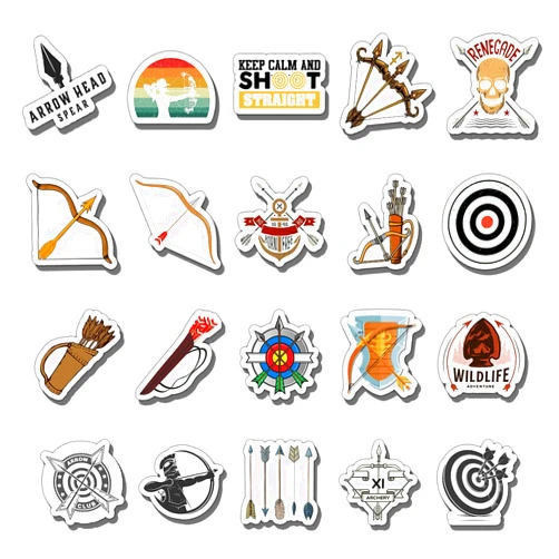 GOLEEX 20 Pack Pcs Waterproof Vinyl Archery Hunting Bumper Sticker Items for Adults Men Women Durable Decal Sports Stickers Bulk Refrigerator Laptop Computer Helmet Labels