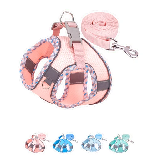 Petank Dog Harness for Small Medium Dogs No Pull, Puppy Harness and Leash Set, Easy Walk Dog Harness for Walking, Running, Training, Small Dog Harness, Medium Dog Harness (Pink, XXS)