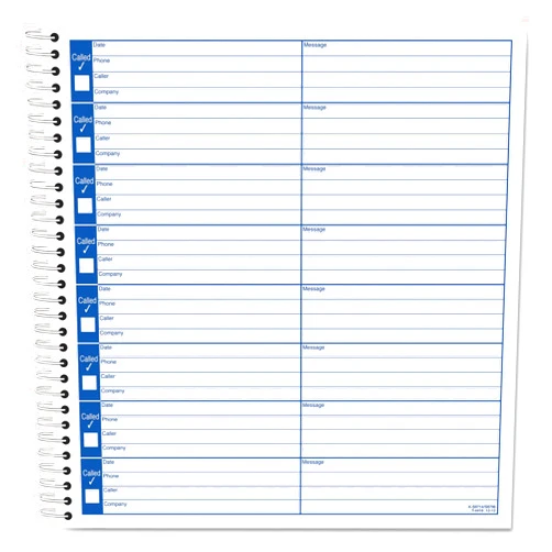 TOPS Spiral Voice Message Log Book, 2-Sided, 1-Part, 8.5 x 8.25 Inches, 8 Messages per Page, 800-Message Book (4416) , Manila