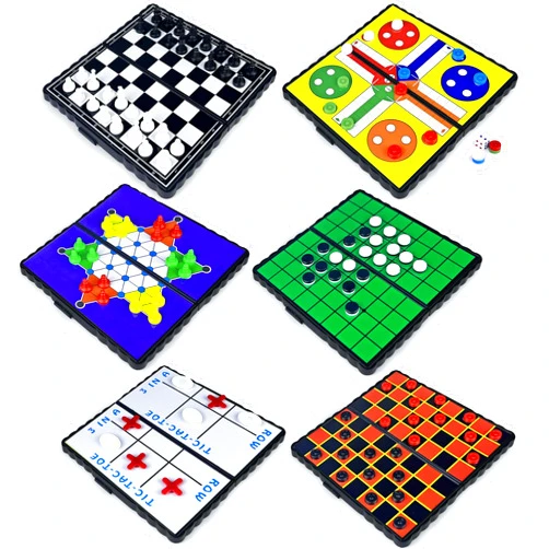 XIPEGPA 6 PCS Mini Magnetic Board Game Travel Board Games for Family Travel Road Trips Camping Activities Party Games