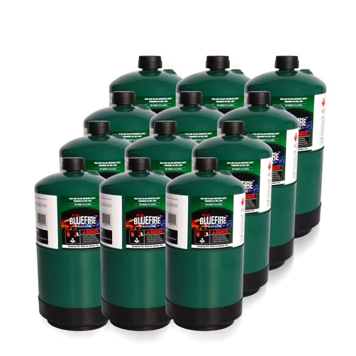 Hotdevil BLUEFIRE 16.4oz Propane Replacement Fuel Camping Gas Cylinder Pack of 12 All Purpose Portable Canister Propane Gas Tank for Camping Stove Outdoor Backpack Mini Burner Heater Cooking Torch Lamp