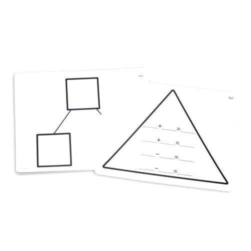 Didax Educational Resources Write-On/Wipe-Off Fact Family Triangle Mats: Addition Math Resource