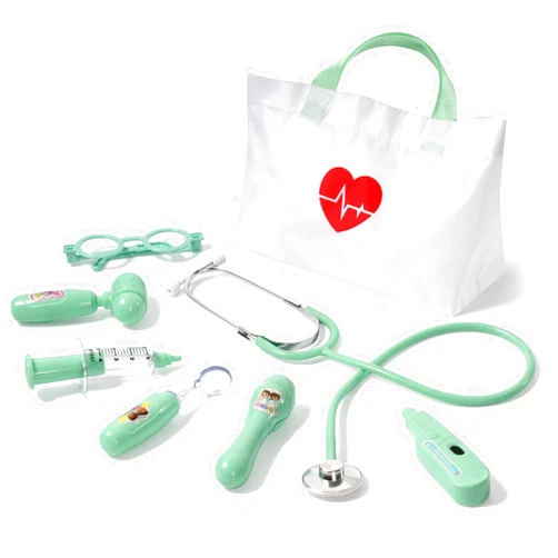 Phobby Kids Doctor Kit, 8 Pieces Kids Doctor Playset with Medical Storage Bag & Real Stethoscope, Pretend Play Doctor Toys for Toddler Boys Girls Aged 3 4 5 6 (Green)