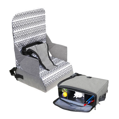 Dreambaby Grab ‘N Go Travel Booster Seat – Portable Toddler High Chair for Dining (6M-3Y) with Storage & Shoulder Strap