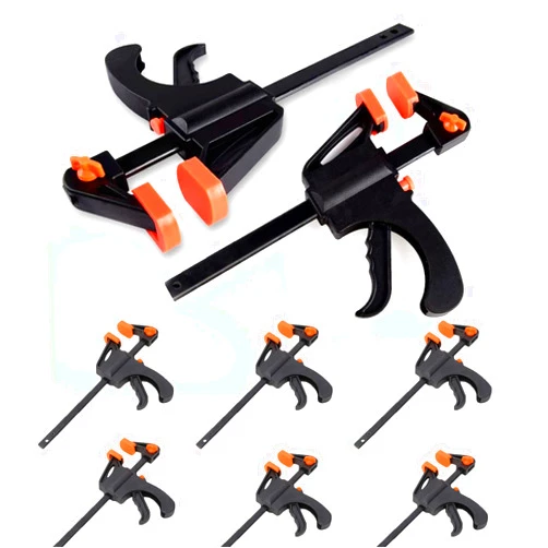 SHANQIAN 8 Pack 4 Inch Wood Clamps Grip Clamps, One-Hand Clamp/Spreader, 4