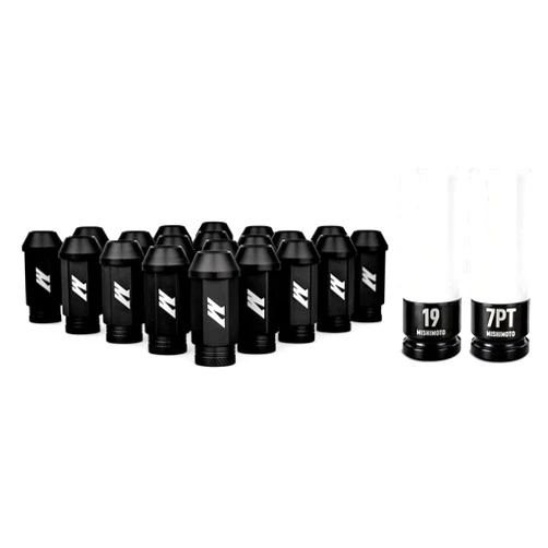 Mishimoto Aluminum Locking Black Lug Nuts Set, M12x1.5, 20 Pieces