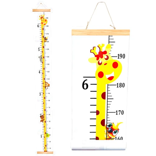 Mibote Baby Growth Height Chart Handing Ruler Wall Decor for Kids, Canvas Removable Height Growth Chart 79