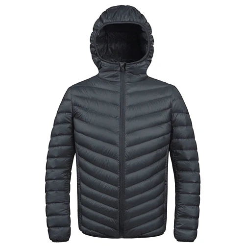 ZSHOW Men's Lightweight Puffer Jacket Hooded Down Alternative Coat Packable Windproof Outerwear Jacket