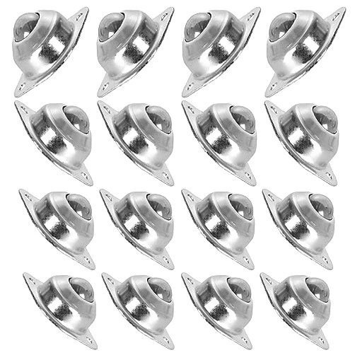 LANIAKEA 16 Pack 5/8 Inch Roller Ball Transfer Bearings, 360 Rotation Flange Mounted Round Ball Transfer Unit, Universal Rotation Ball Casters for Conveyor,Roller Stand,Transmission, 33lbs Capacity