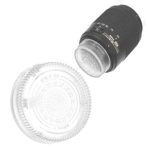 Fotodiox Designer (Clear) Rear Lens Cap Compatible with Nikon F-Mount Lenses (Non-AI, AI, AIS, AF, AFD, AFS, G, DX, FX)