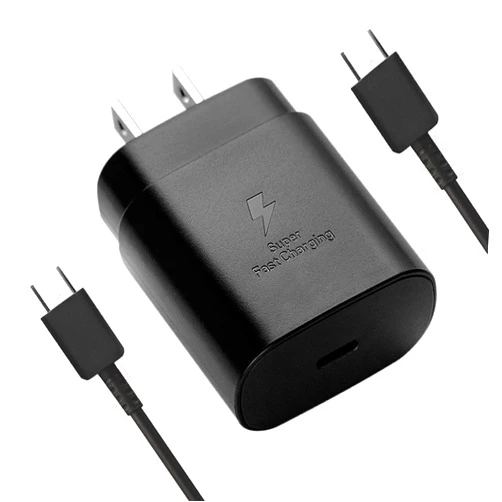 QUICKVOLTAGE 25W Super Fast Charger Type C Charger Block 6.6 Ft USB C Cable for Samsung Galaxy S24 Ultra Charger, Note 20 Super Fast Charger, Samsung S23 Charger, Samsung S21 Charger,