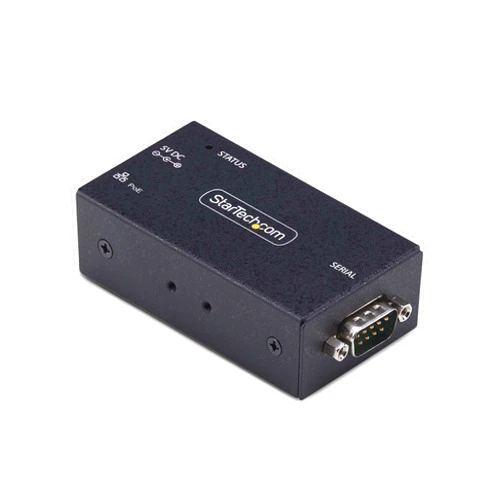 StarTech.com 1-Port Serial to Ethernet Adapter, 802.3af PoE Powered Serial Device Server, Wall/DIN Rail, LAN to DB9 Converter