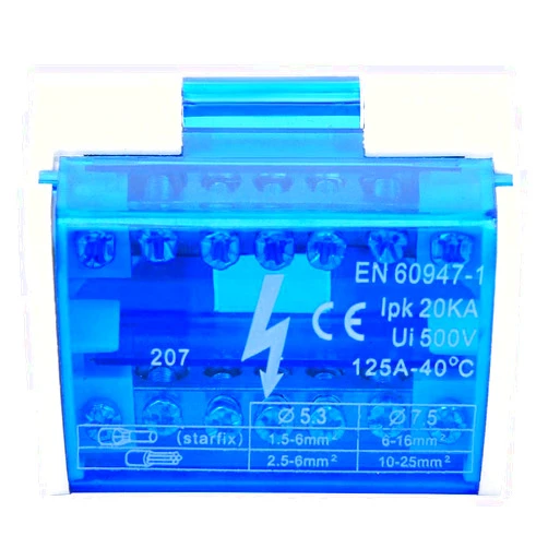 Acogedor Terminal Distribution Box, Din Rail 2-Level Single Phase Junction Case with Transparent Cover, 207 Terminal Block Distribution Box, Distribution Protection Box, for 2-Level Circuit Breaker Indoor