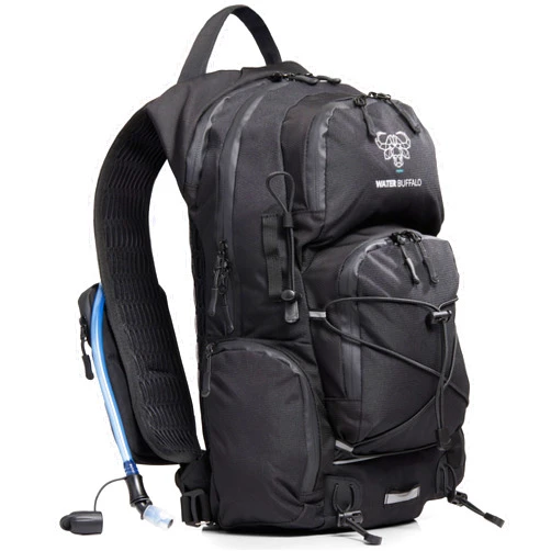 Water Buffalo Hydration Backpack - Sherpa 22L Hiking Backpack with Water Bladder - Water Backpack for Hiking with Waterproof Zippers, Phone & Pole Holders