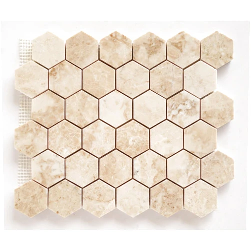 Oracle Tile & Stone Cappuccino Marble 2 inch Hexagon Polished Mosaic Tile - Standard Quality - Lot of 15 Sheets