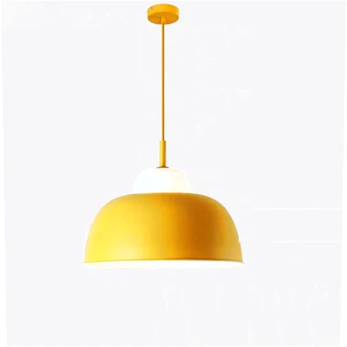WANGYAN Nordic Danish Design Pendant Light Restaurant Hanging Chandelier Creative Colorful Macaron Ceiling Light Fixture Semi Flush Mount Lampshade for Bedroom Headboard