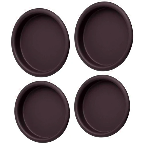 DonYoung 4 Pack Closet Door Finger Pull 2-1/8'', Oil Rubbed Bronze Inset Handle, Easy Snap-in Round Mortise Cup Recessed Door Pull
