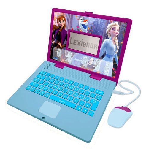 Lexibook JC598FZi13 Educational and Bilingual Laptop Arabic/English-Toy for Child Kid 124 Activities, Learn Play Games and Music with Frozen-Purple/Blue