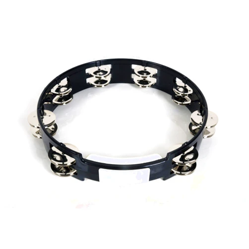 True Colors RhythmTech TC4010 10-Inch True Colors Tambourine, Black 10