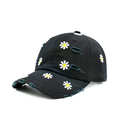 Waldeal Cute Daisy Hat for Women, Adjustable Embroidered Distressed Trendy Baseball Cap