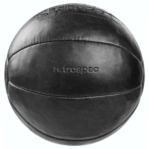 Retrospec Core Weighted Medicine Ball 4, 6, 8, 10, 12, 14, 16, 20, 25, 30 lbs, Soft Touch Vegan Leather with Sturdy Grip for Strength Training, Recovery, Balance Exercises and Other Full-Body Workouts