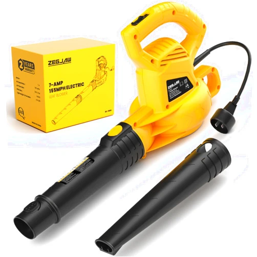 ZEGJAW Electric Leaf Blower Corded, 7-AMP Leaf Blowers, 155MPH/350CFM Small Handheld Lawn Blower Lightweight & Portable for Lawn Care