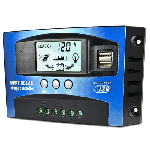 Depvko 100A MPPT Solar Charge Controller, 12V/ 24V Solar Panel Battery Intelligent Regulator with Dual USB Port, LCD Display and Timer Setting ON/Off Hours