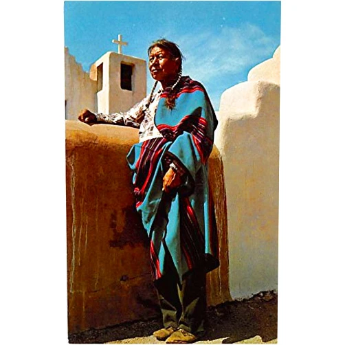 White Racer Indian Mauel Lujan Indian Postcard