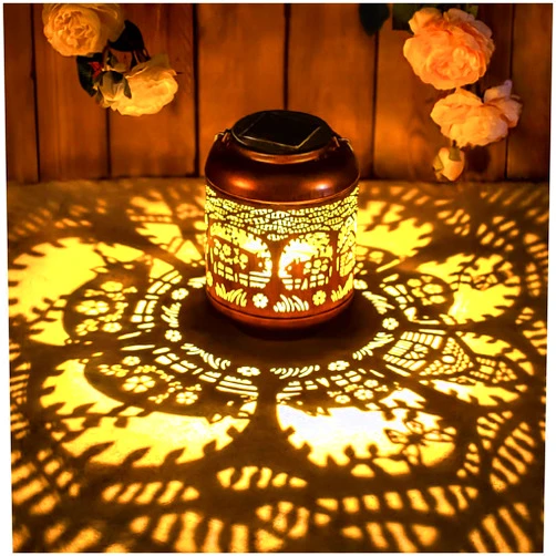 EZTZEN Pig Solar Lanterns Outdoor Waterproof Hanging Solar Lights Pig Gifts for Women Men Mom Metal Decorative LED Outdoor Lanterns for Patio, Lawn, Landscape, Garden Decor, Yard Decorations