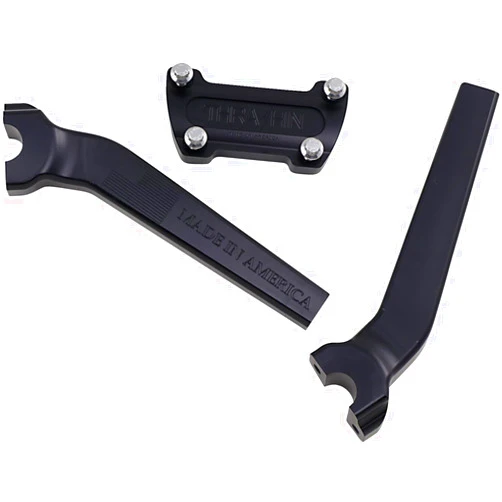 Thrashin Supply Co TSC-9525-1 Pullback Handlebar Riser Kit without Gauge Cutout - 9-1/2in. - Anodized Black
