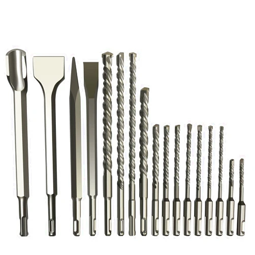 DEHUIWI 17PCS SDS Plus Bits, Rotary Hammer Drill Bits and SDS Plus Chisel Set, Carbide-Tipped Shank Connection Concrete Masonry Drill Bits Brocas Para Concreto
