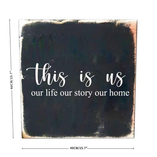 BESTORLOVE This Is Us Our Life Our Story Our Home Wood Sign Plaque Inspirational Quotes Wood Sign Funny Quote Wall Hanging Sign Proverbs Wooden Sign Decor for Living Room Dinning Room Office 16