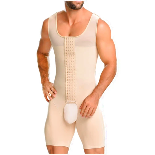 +MD M&D 0061 Full Body Colombian Girdles for Men | Faja Colombiana para Hombre Beige