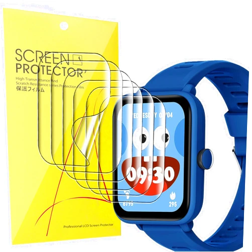 Lamshaw Compatible for BIGGERFIVE BARVE Watch Screen Protector, [6 Pack] Full Coverage TPU Clear Film Compatible for BIGGERFIVE BARVE BW01 Kids Fitness Tracker Watch (6 PACK)