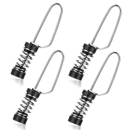 Mozeat Lens 4 Pcs Fishing Flag Clips Boat Flag Clips Stainless Steel Marine Flag Clips Boat Flag Accessories for Halyards Outrigger Lines Antennas Flagpole Rope
