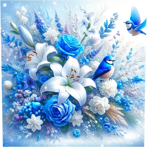 wavaiov 5D Diamond Painting Kits for Adult, Birds Flower Diamond Art Kits for Beginners, DIY Full Drill Floral Diamond Dot Gem Art Kits for Home Decor 11.8 x 11.8 Inch