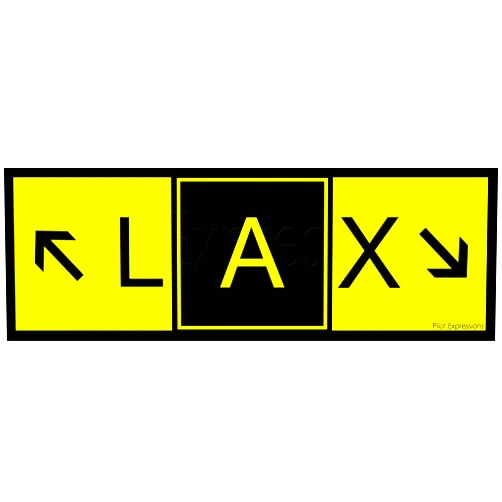 Pilot Expressions LAX Airport Taxiway Sign Aviation Sticker/Decal