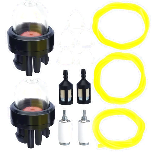 Hipa 12 Feet 3 Size Fuel Line Hose Primer Bulb Fuel Filter Kit for Weedeater Weed Wacker Trimmer Small Engine Chainsaw Blower Lawn Mower Parts Fuel Line 4-Feet-Long Each