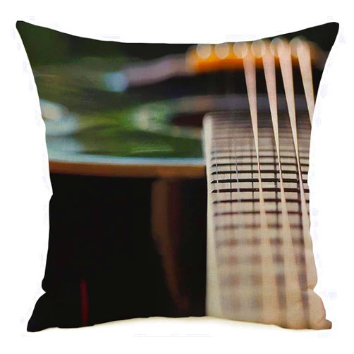 Starosa Throw Pillow Cover Audio Close Guitar Strings Detail Black Acoustic Band Blur Body Classical Closeup Entertainment Soft Linen Decorative Pillows Cushion Cover for Couhc Bed 16x16 Inch