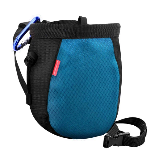 Rhino Valley Climbing Chalk Bag, No Leak Drawstring Chalk Bag with Adjustable Belt, Carabiner Clip and Zippered Pockets Chalk Bag for Climbing, Cross Fit, Weight Lifting & More