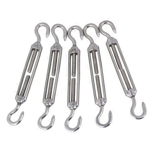 eoocvt 5pcs M5 Stainless Steel 304 Turnbuckle Wire Rope Tension (Hook & Hook)